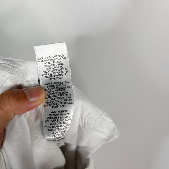 Frame Womens 24 White Blanc Le High Skinny Jeans Fray Hem Cotton Stretch Denim - Picture 11 of 11